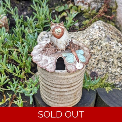 Pottery Jam Pot | Quirky Cat Figurine - Mystery Ceramics UK